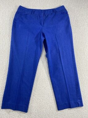 Cobalt Blue Straight-Leg Dress 3/4 cropped Pants summer spring beach vibes 10